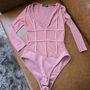 Fashion Nova Mauve Pink Bodysui